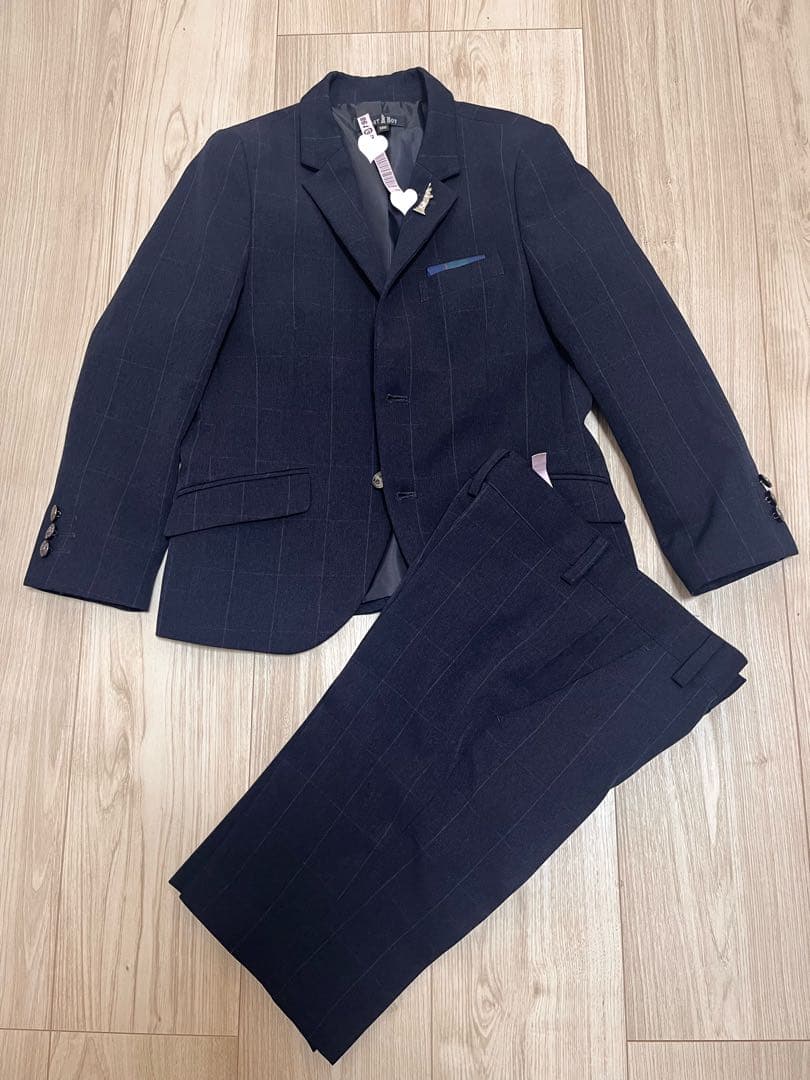 【美品】EAST BOY フォーマルスーツ ネイビー 130 卒園式 入学式