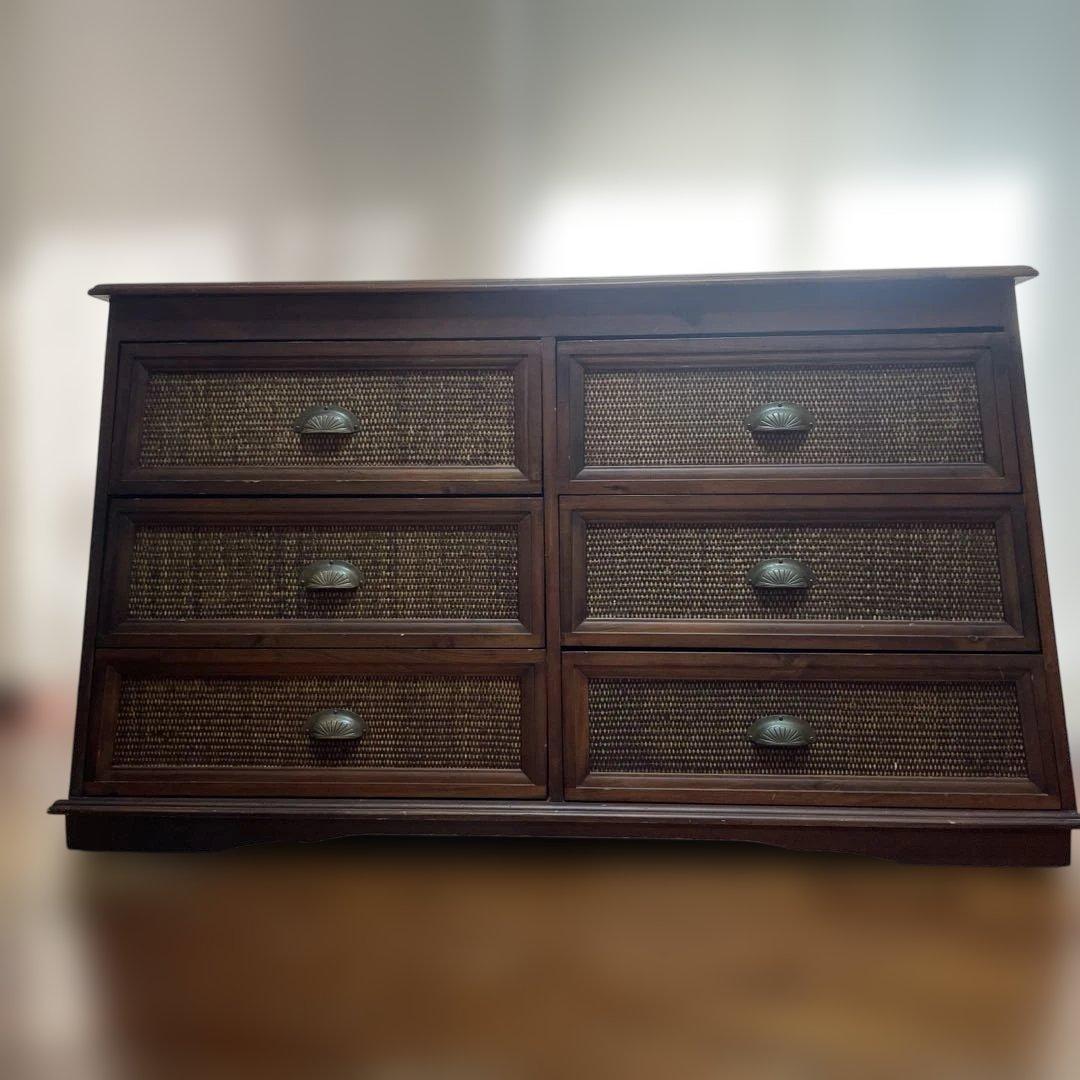 チェスト　アジアン　木製　ラタン