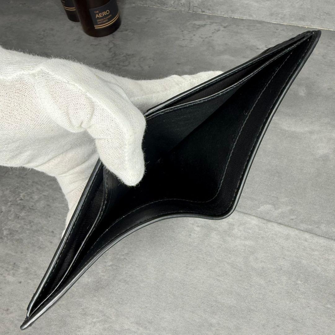 【極美品・RFID搭載】サンローラン クロコ型押し 折り財布 YSL タイニー