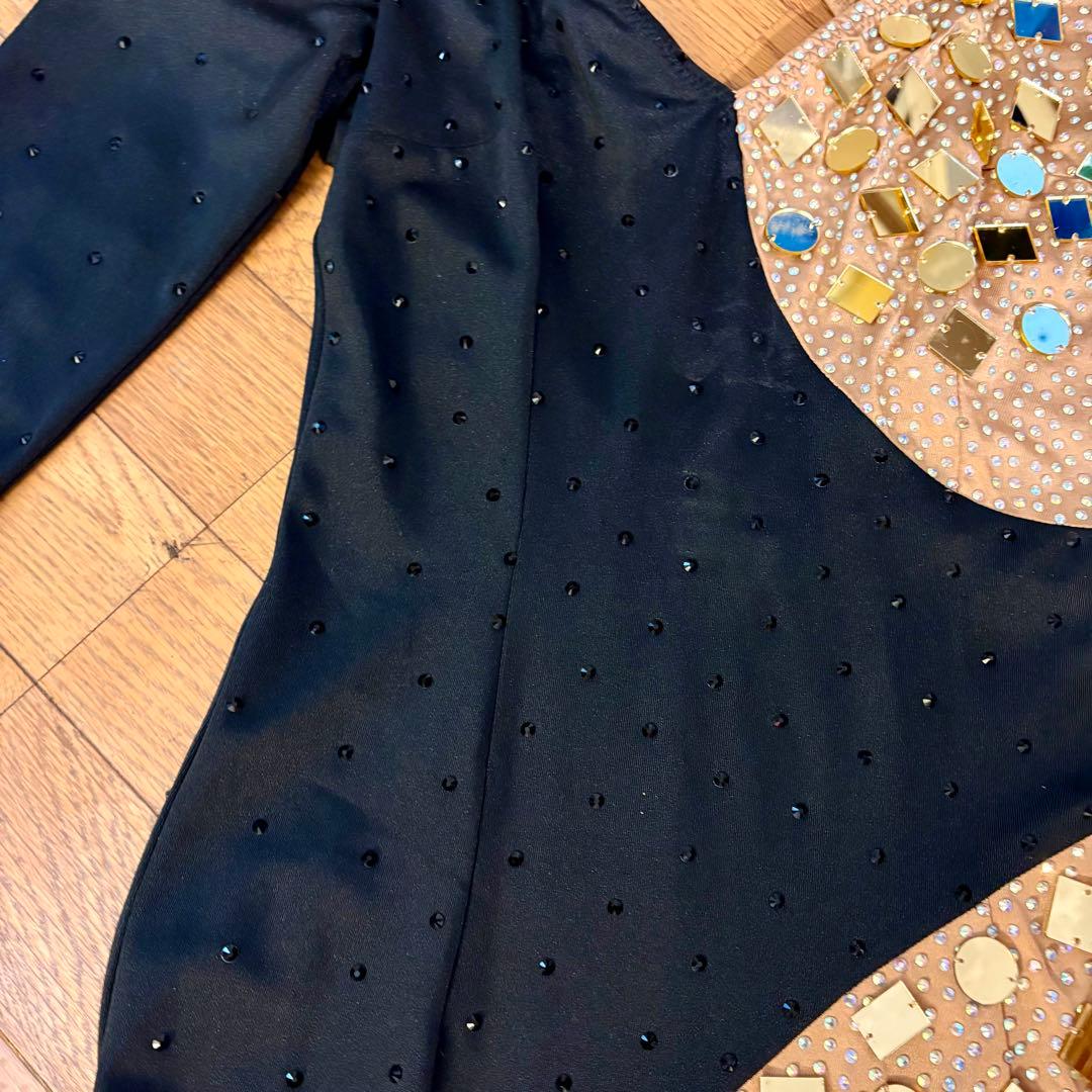 【値下】キラキラ⭐️ラテンダンスドレス　豪華ラインストーンとデカビーズ　　Lサイズ