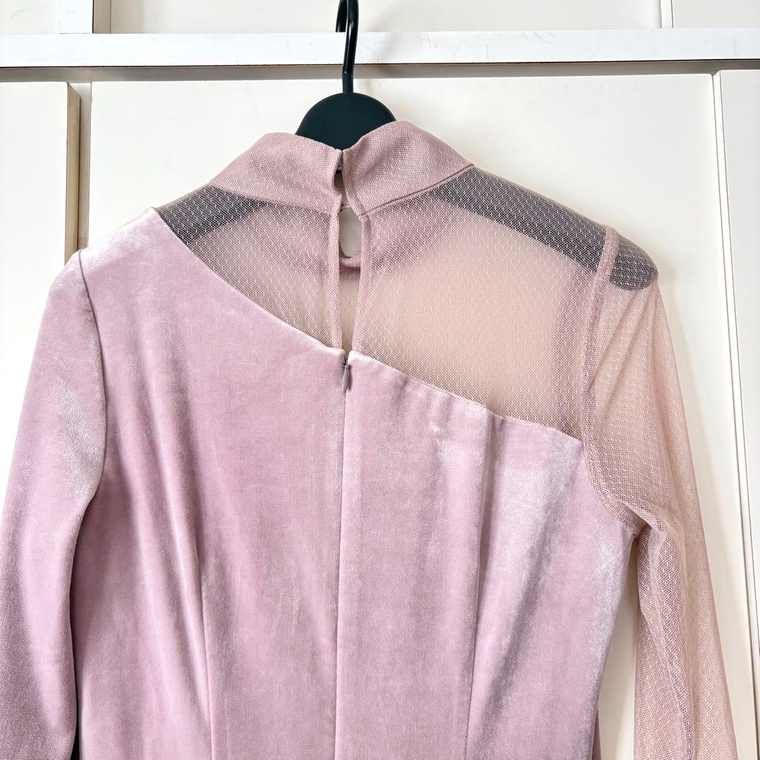 新品 アニュアンス シアーコンビ タイトワンピース ピンク