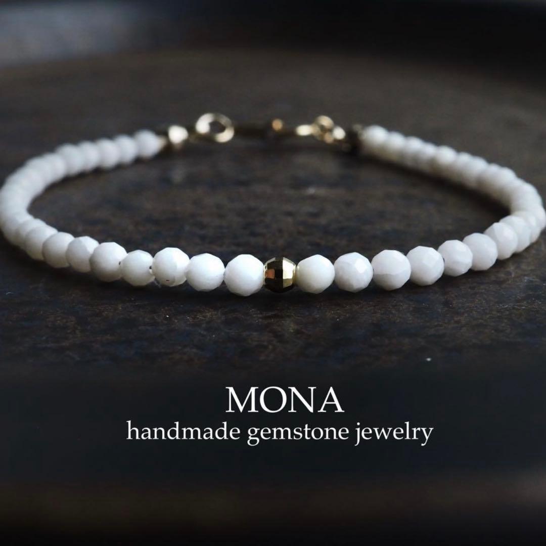 【ぽめ】天然レッドコーラル(珊瑚)のシンプルブレスレット