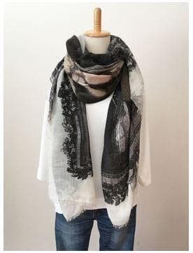 ファリエロ サルティ　Faliero Sarti　ストール　絵画　カシミヤ100