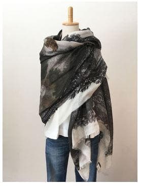 ファリエロ サルティ　Faliero Sarti　ストール　絵画　カシミヤ100