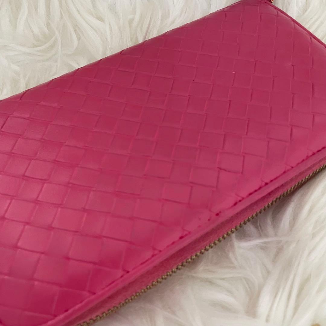 BOTTEGA ボッテガヴェネタ 財布 イントレチャート ファスナー ピンク
