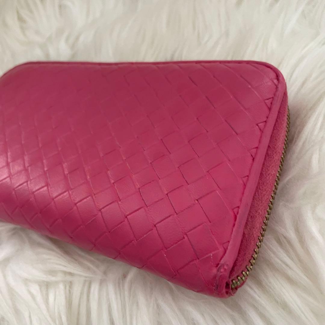 BOTTEGA ボッテガヴェネタ 財布 イントレチャート ファスナー ピンク