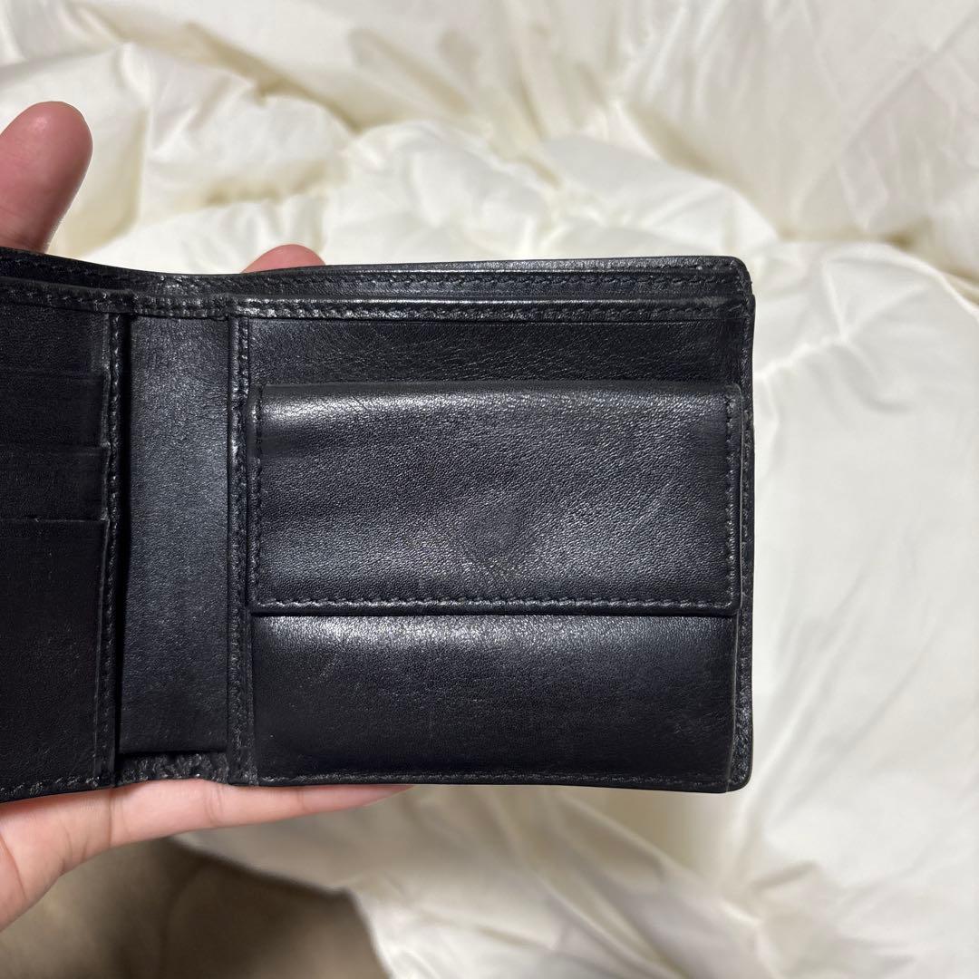 3407M グッチ シマ 本革 ブラック 二つ折りメンズ 財布 ITALY製