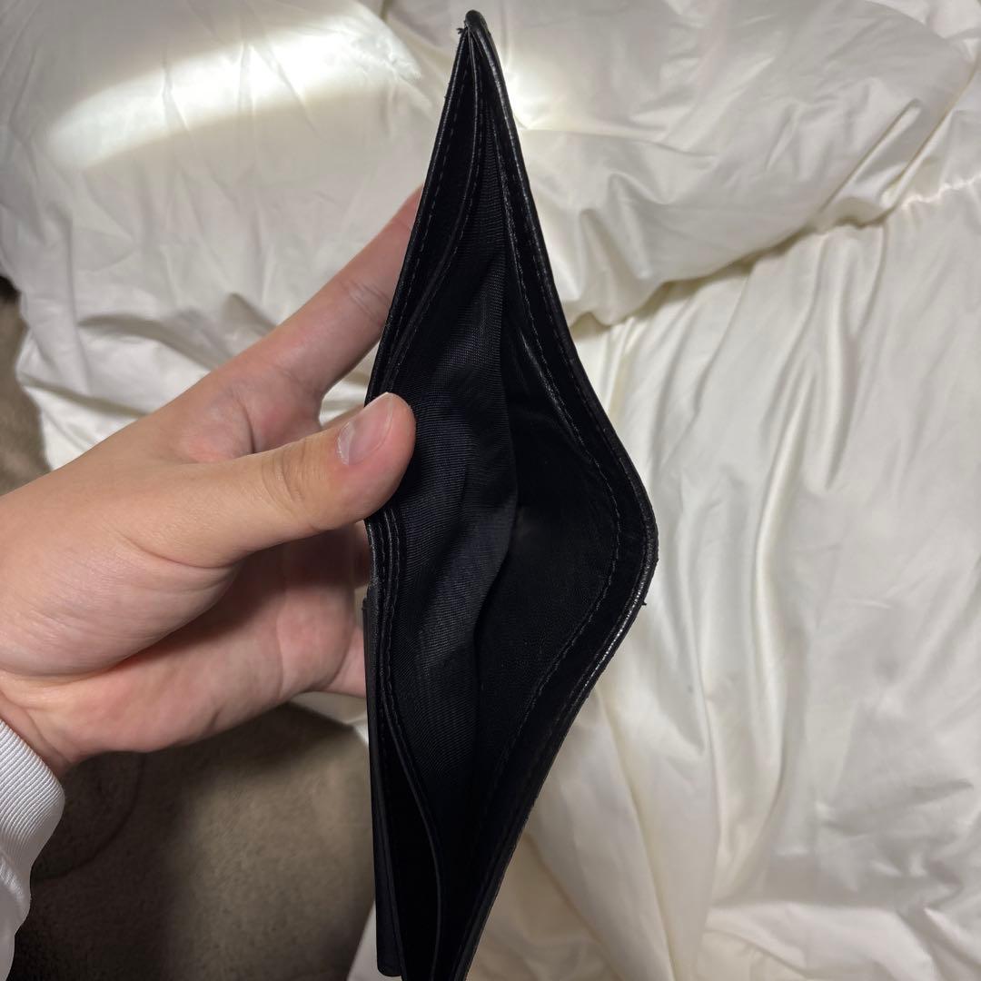 3407M グッチ シマ 本革 ブラック 二つ折りメンズ 財布 ITALY製