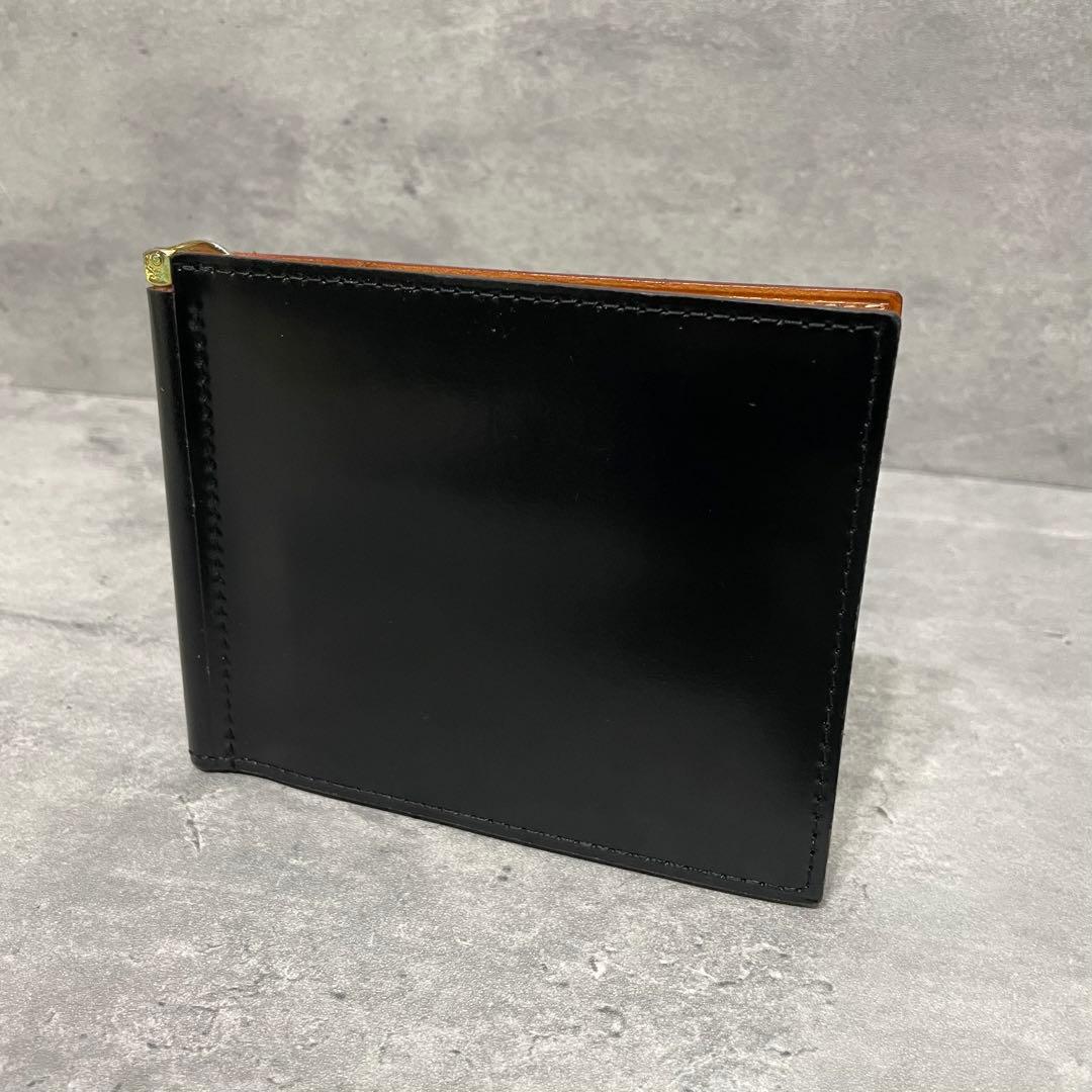極美品 GANZO ガンゾ レザー シコードバン マネークリップ ブラック