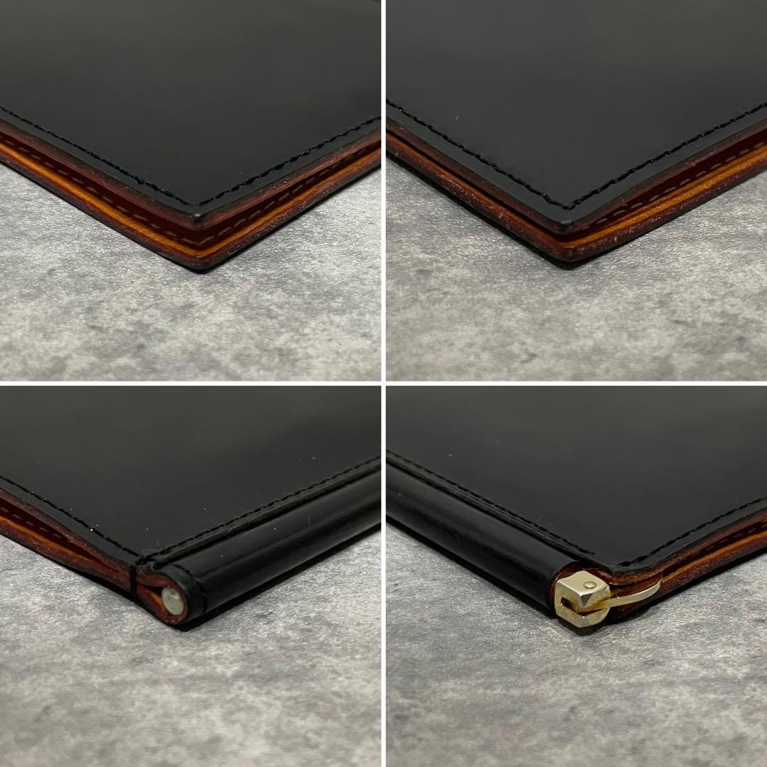 極美品 GANZO ガンゾ レザー シコードバン マネークリップ ブラック