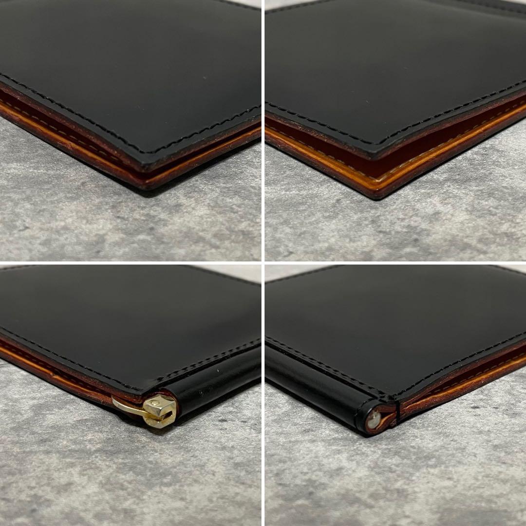 極美品 GANZO ガンゾ レザー シコードバン マネークリップ ブラック