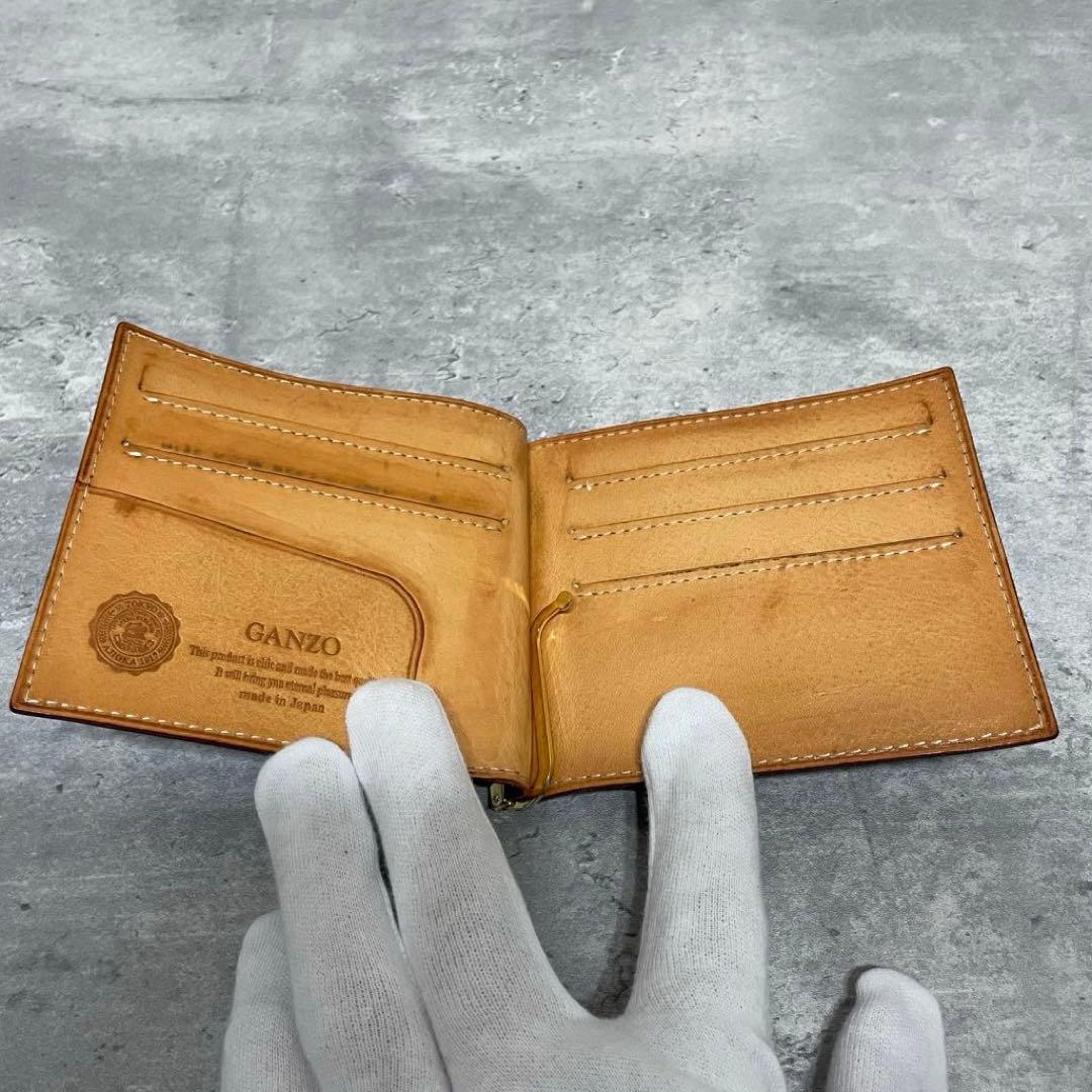 極美品 GANZO ガンゾ レザー シコードバン マネークリップ ブラック