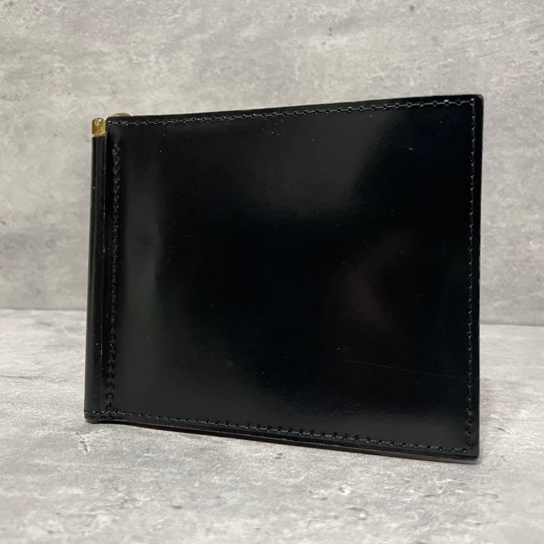 極美品 GANZO ガンゾ レザー シコードバン マネークリップ ブラック