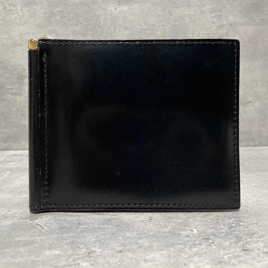 極美品 GANZO ガンゾ レザー シコードバン マネークリップ ブラック