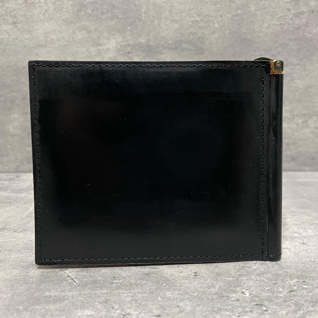 極美品 GANZO ガンゾ レザー シコードバン マネークリップ ブラック