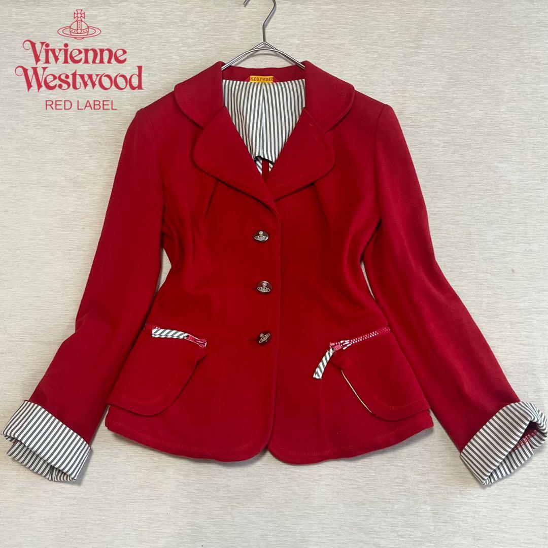 ヴィヴィアンウエストウッド テーラード ラブジャケット 変形 赤 オーブボタン