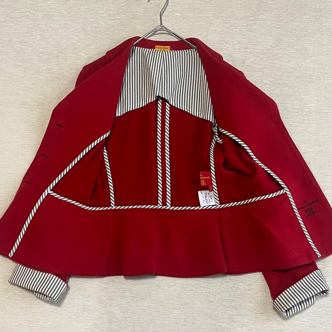 ヴィヴィアンウエストウッド テーラード ラブジャケット 変形 赤 オーブボタン