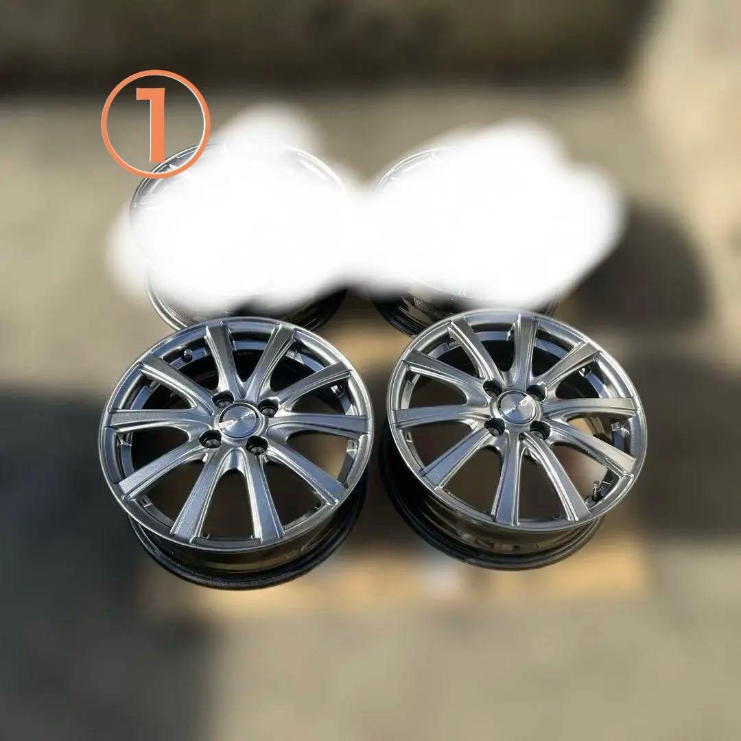 シルバー 15インチ ホイール 4X100 4穴　①