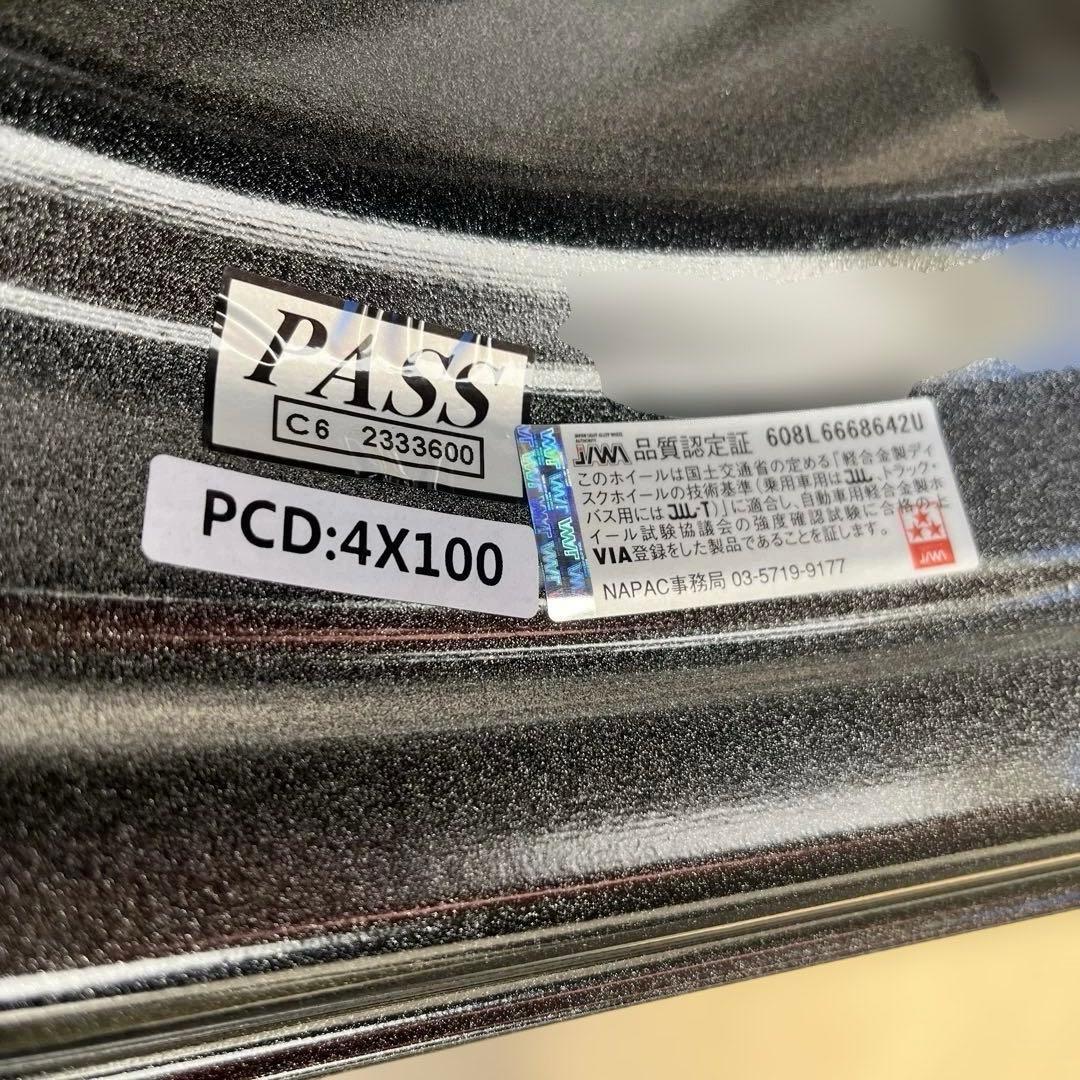 シルバー 15インチ ホイール 4X100 4穴　①