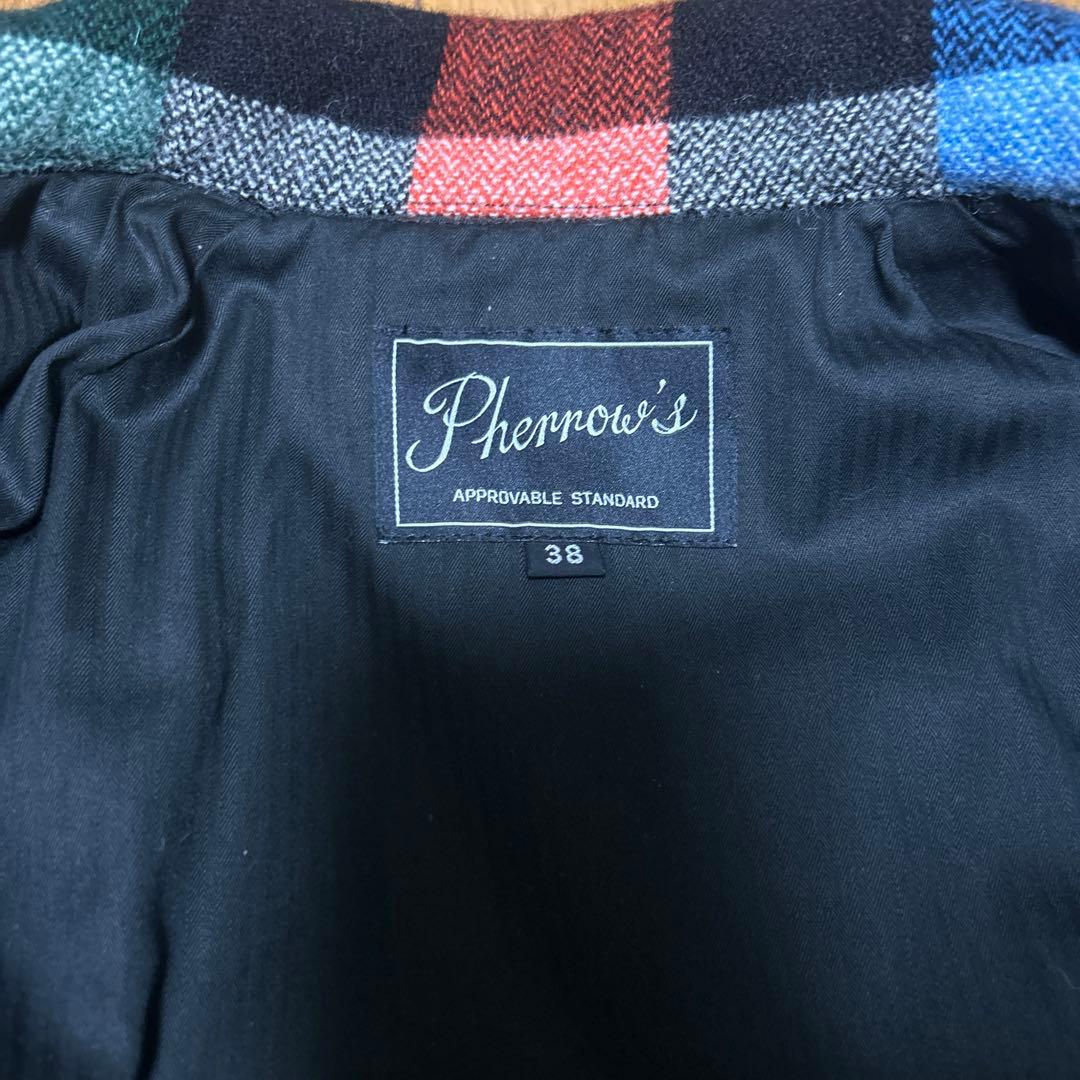 Pherrow’sフェローズ　チェックピーコートジャケット　サイズ38