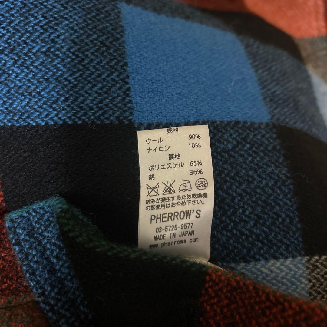 Pherrow’sフェローズ　チェックピーコートジャケット　サイズ38