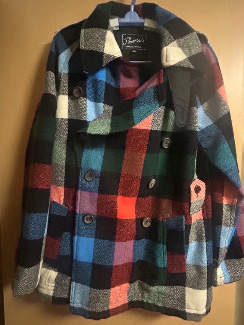 Pherrow’sフェローズ　チェックピーコートジャケット　サイズ38