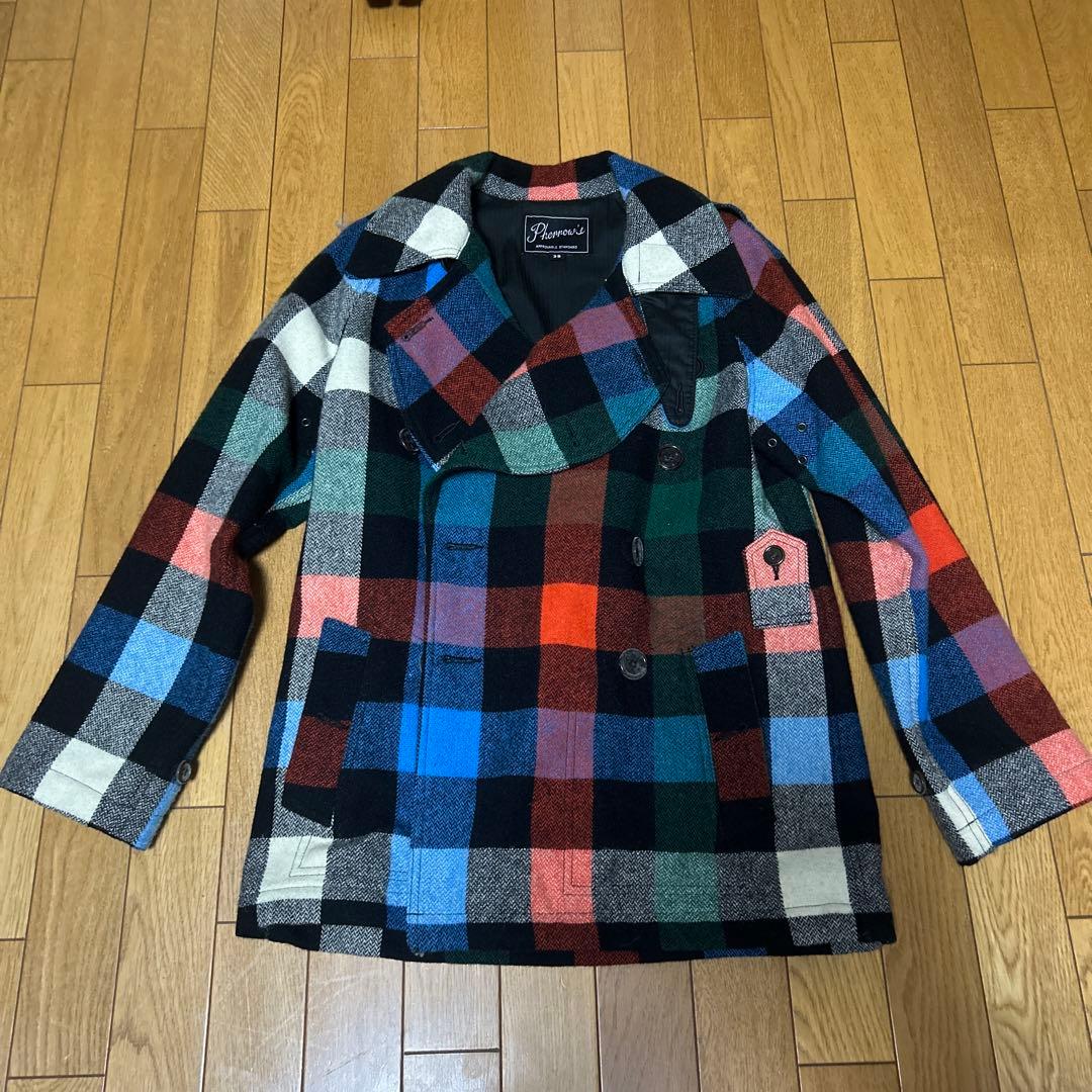 Pherrow’sフェローズ　チェックピーコートジャケット　サイズ38