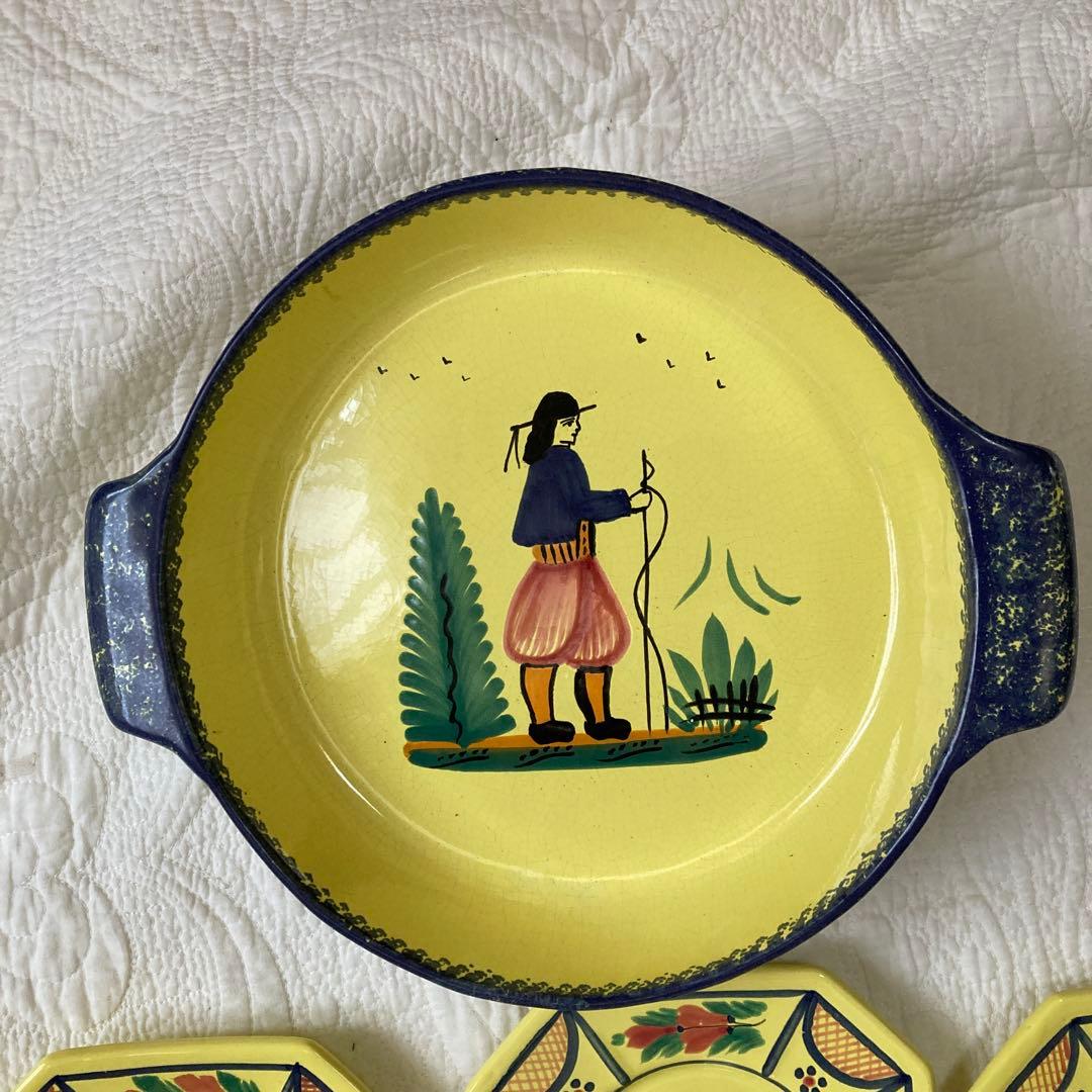 アンリオ　カンペール 6枚と大皿の７点HENRIOT QUIMPER