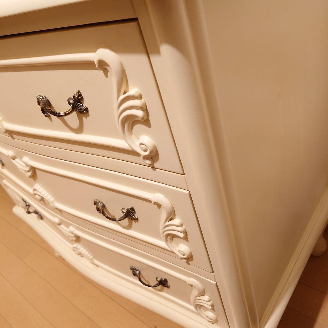 姫系アイボリー３段チェストタンス