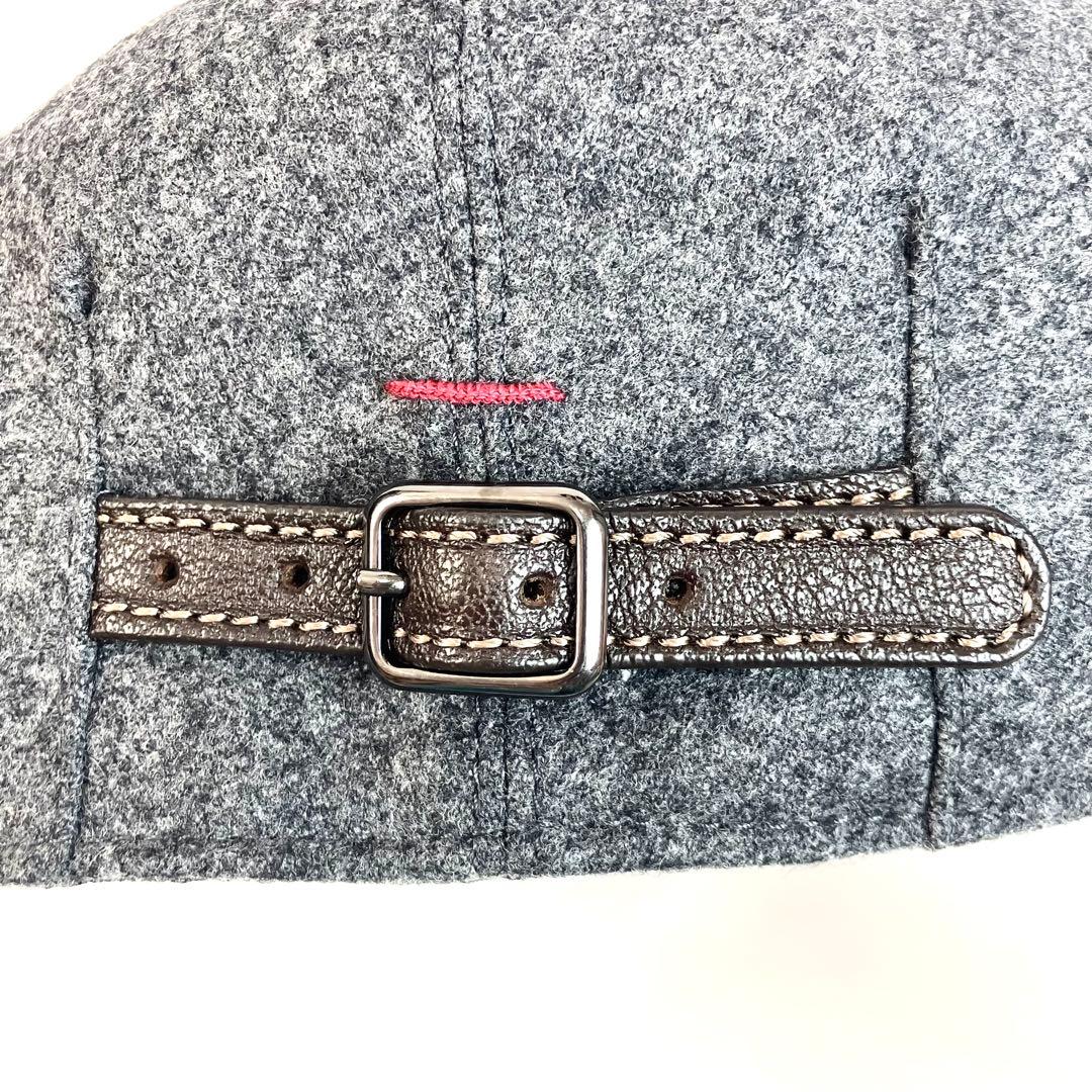 【未使用級】ブルネロクチネリ　バージンウール　ハンチングハット　ベルト　グレー