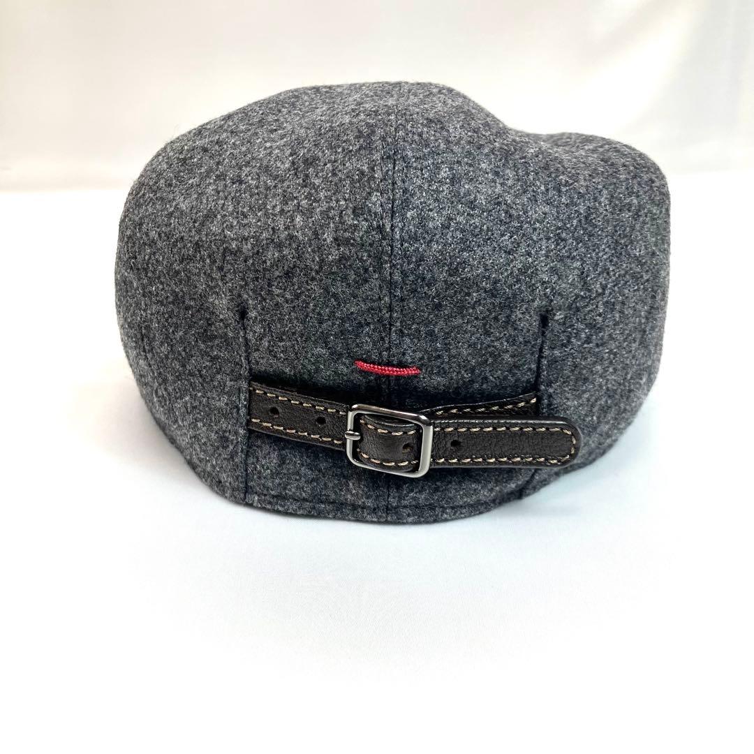 【未使用級】ブルネロクチネリ　バージンウール　ハンチングハット　ベルト　グレー