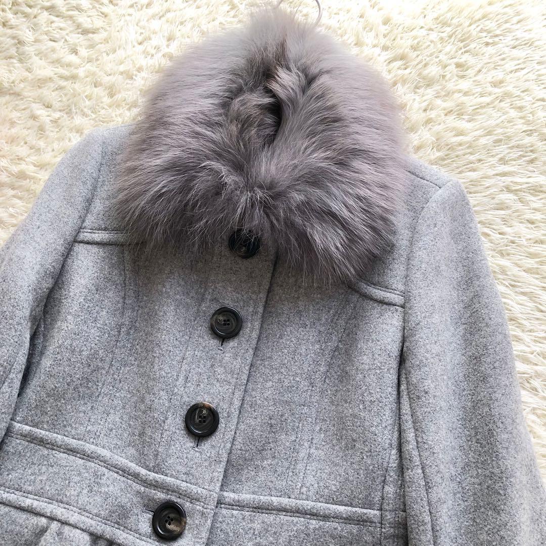 極美品♪BURBERRY BLUE LABEL♪2wayファーウールコート　L