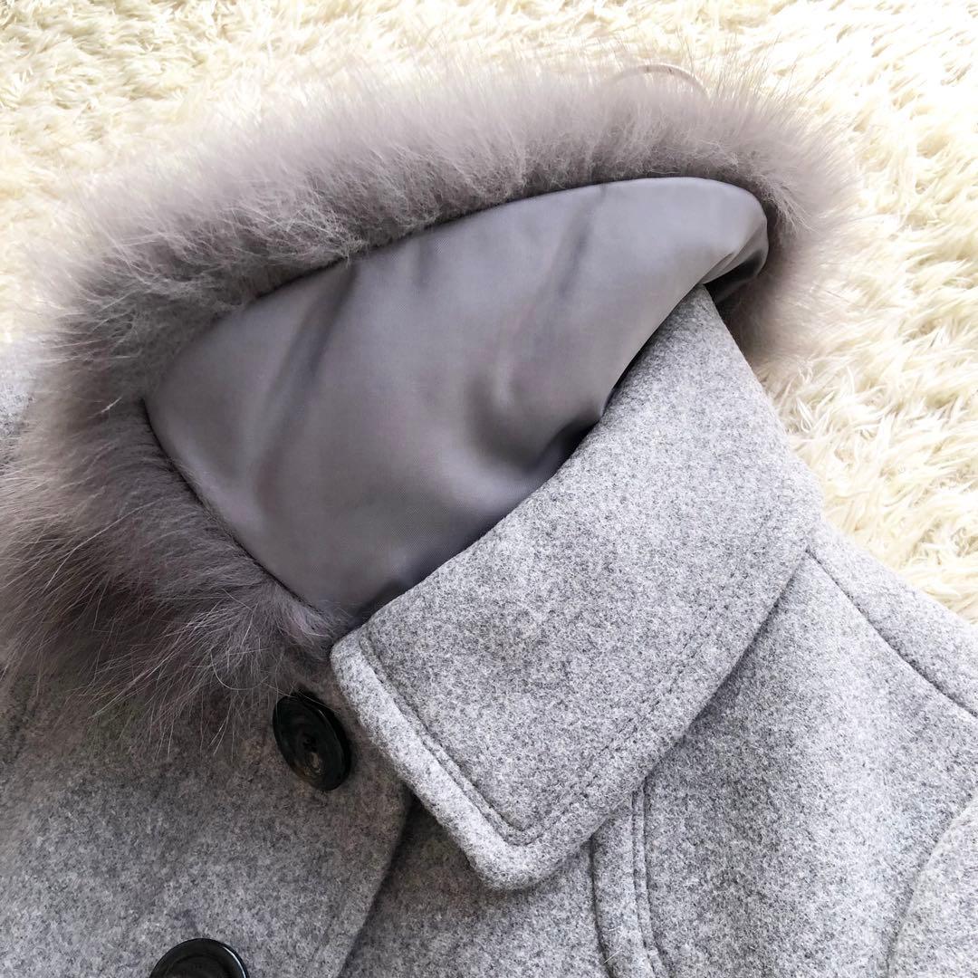 極美品♪BURBERRY BLUE LABEL♪2wayファーウールコート　L