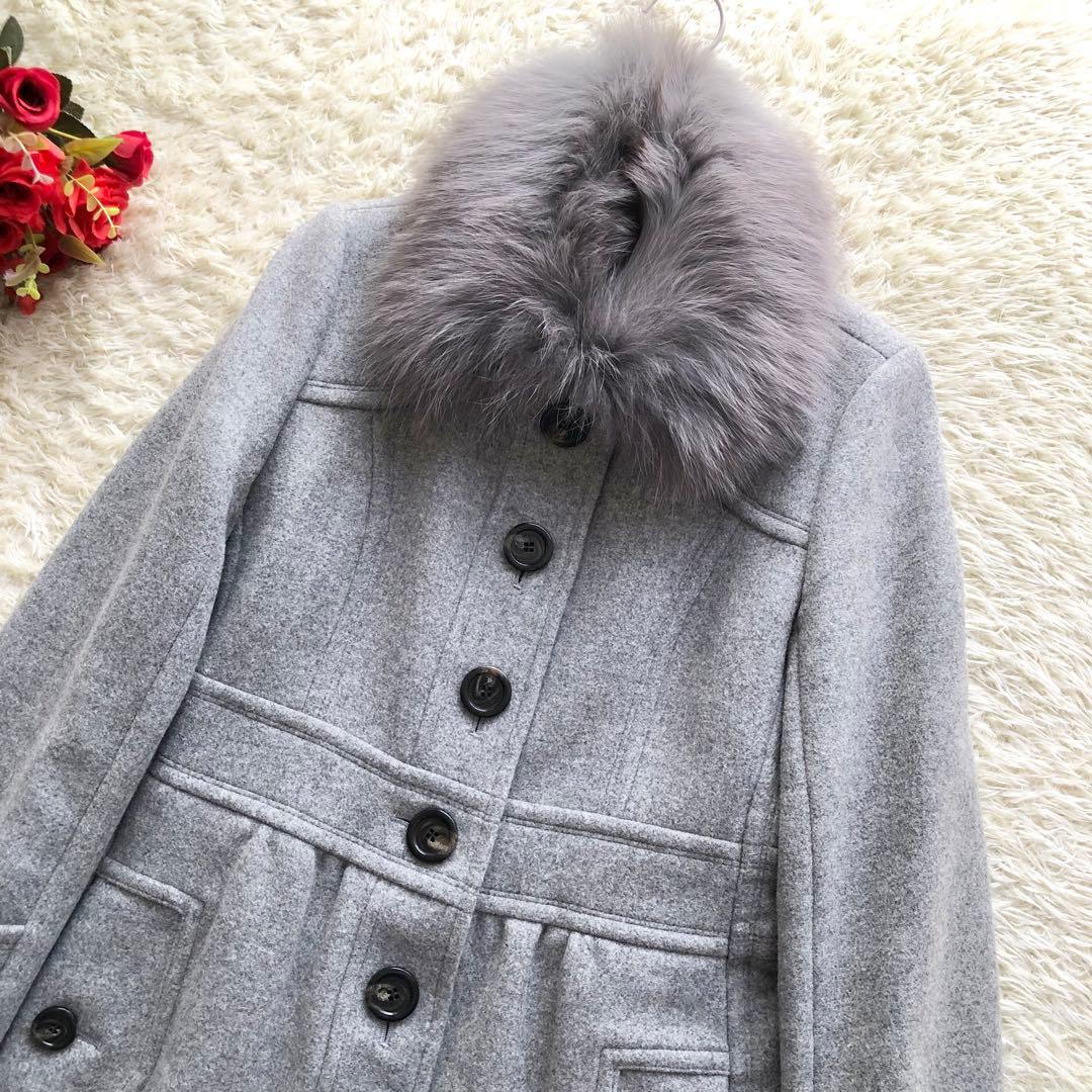 極美品♪BURBERRY BLUE LABEL♪2wayファーウールコート　L