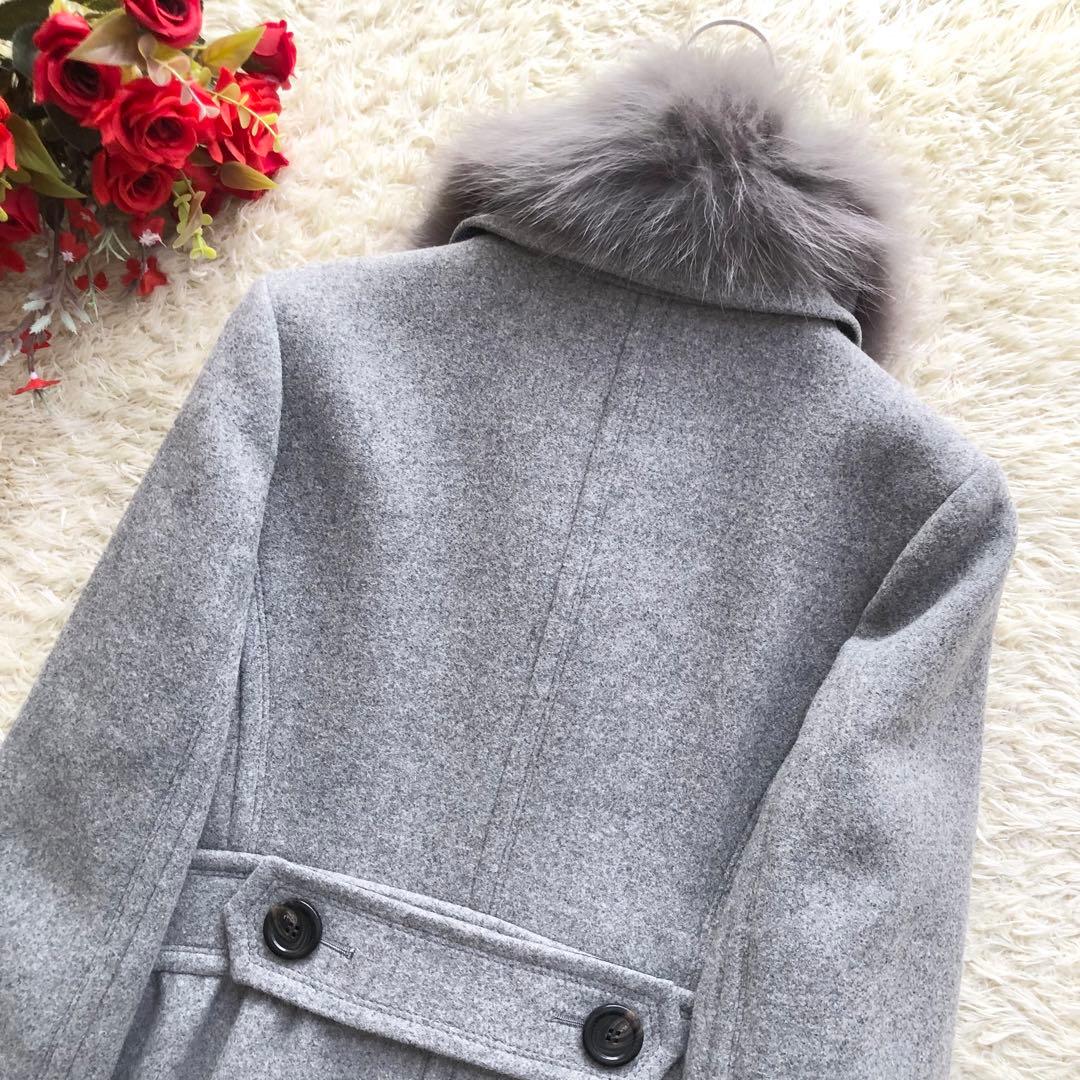極美品♪BURBERRY BLUE LABEL♪2wayファーウールコート　L