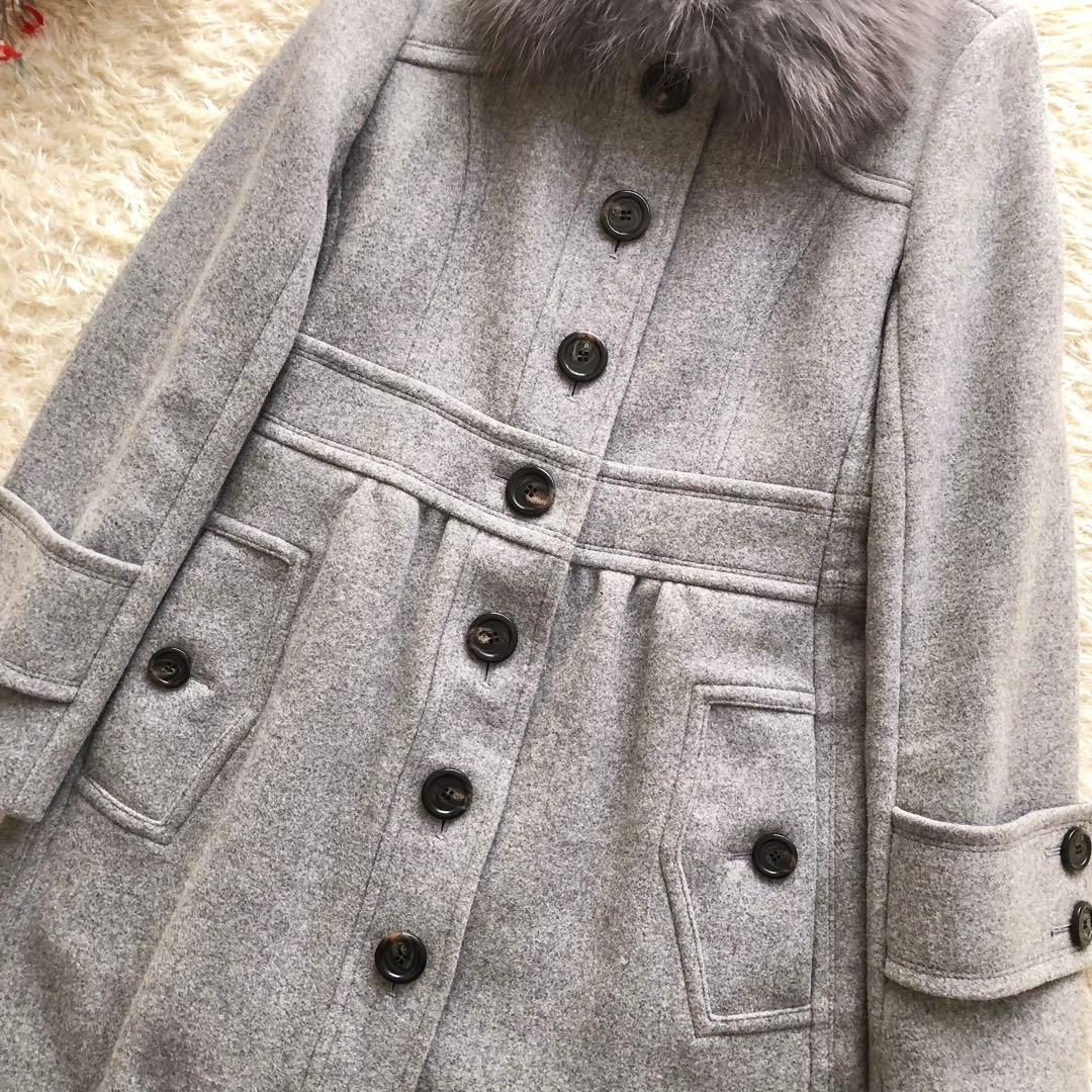極美品♪BURBERRY BLUE LABEL♪2wayファーウールコート　L