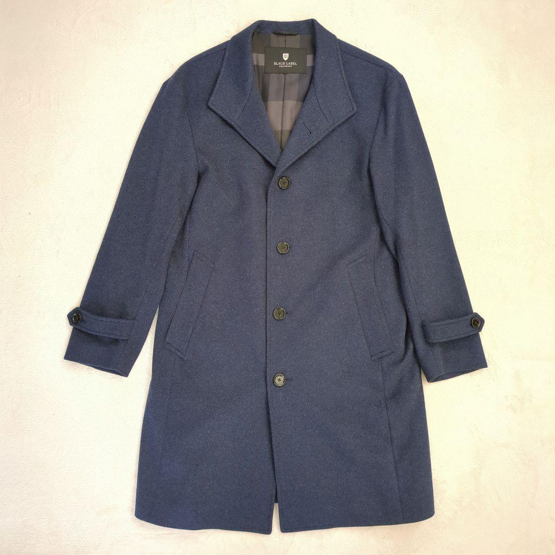 美品 BLACK LABEL CRESTBRIDGE カシミヤ混 LL ネイビー