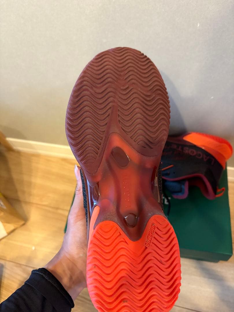 LACOSTE テニスシューズ ブラック/オレンジ