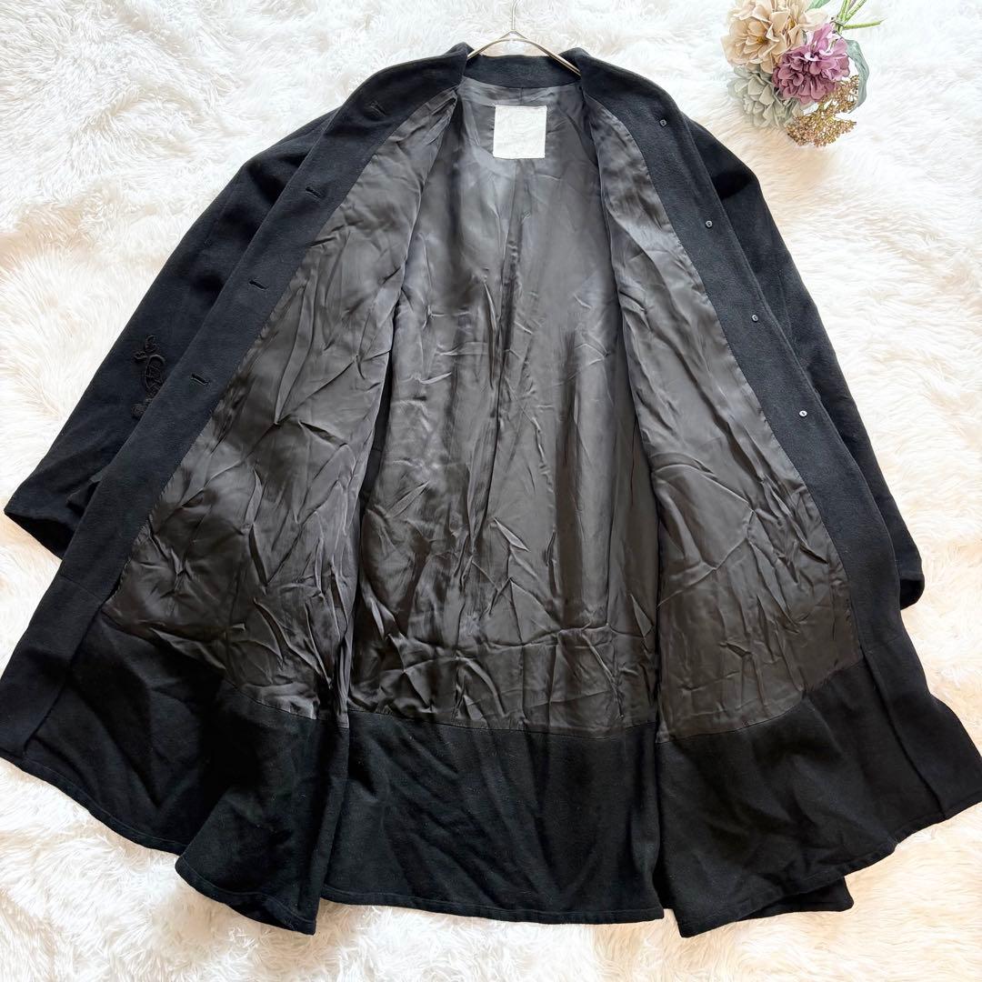 洋服屋 薔薇モチーフ レース刺繍 アンゴラ ポンチョ 変形コート