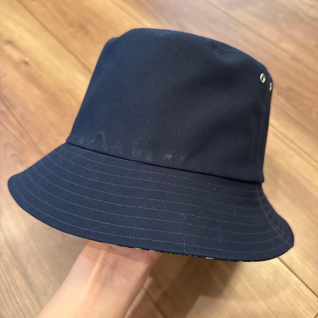 delley様ディオール リバーシブル バケットハット ネイビー