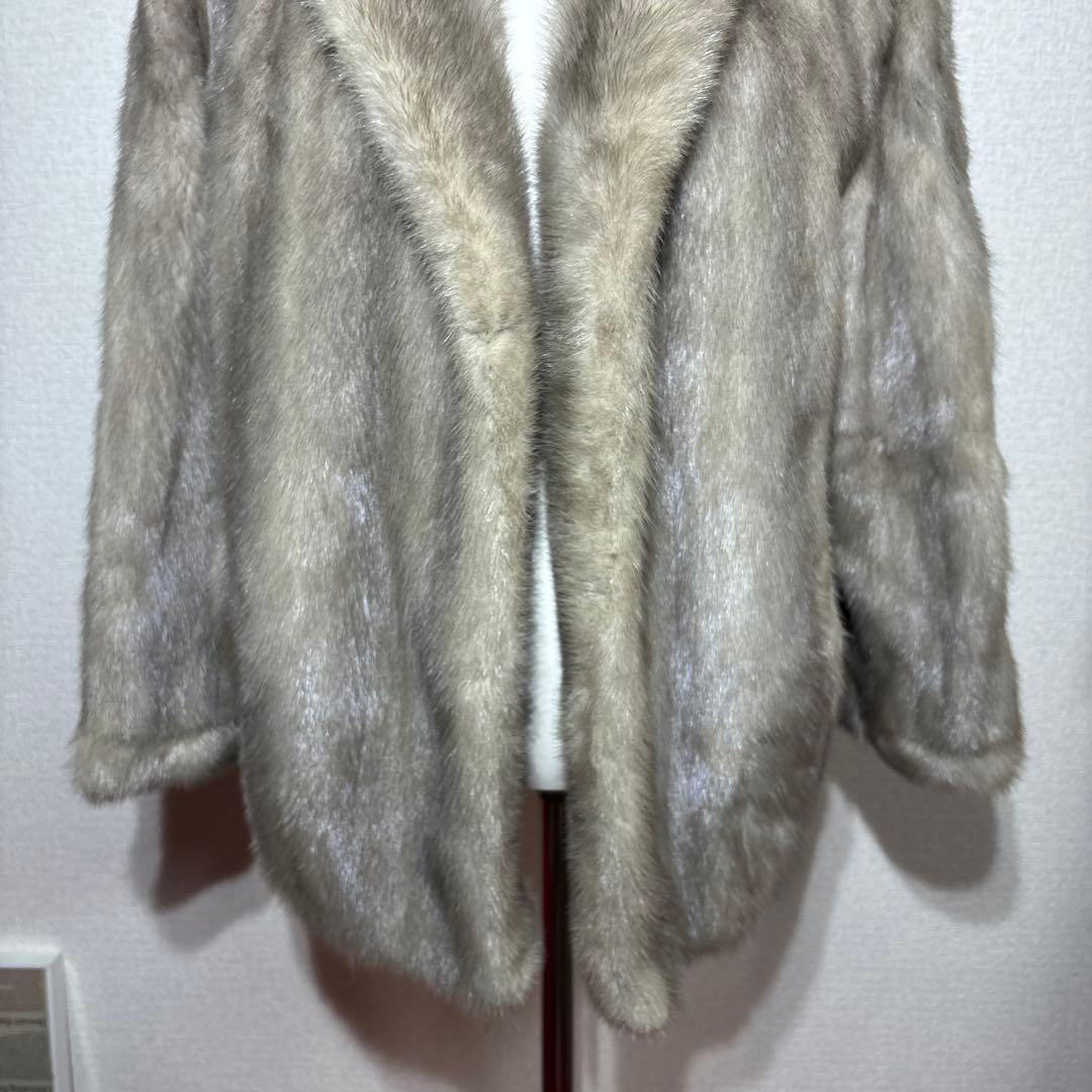 サファイヤミンク　毛皮コート　リアルファー