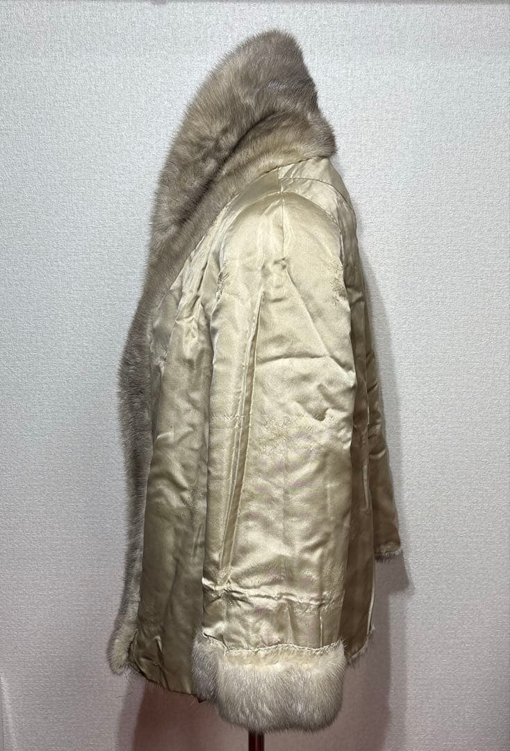 サファイヤミンク　毛皮コート　リアルファー