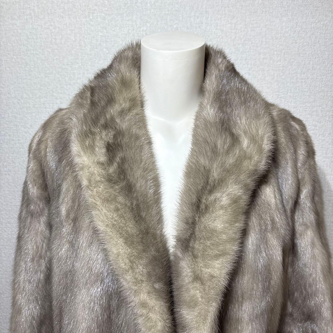 サファイヤミンク　毛皮コート　リアルファー