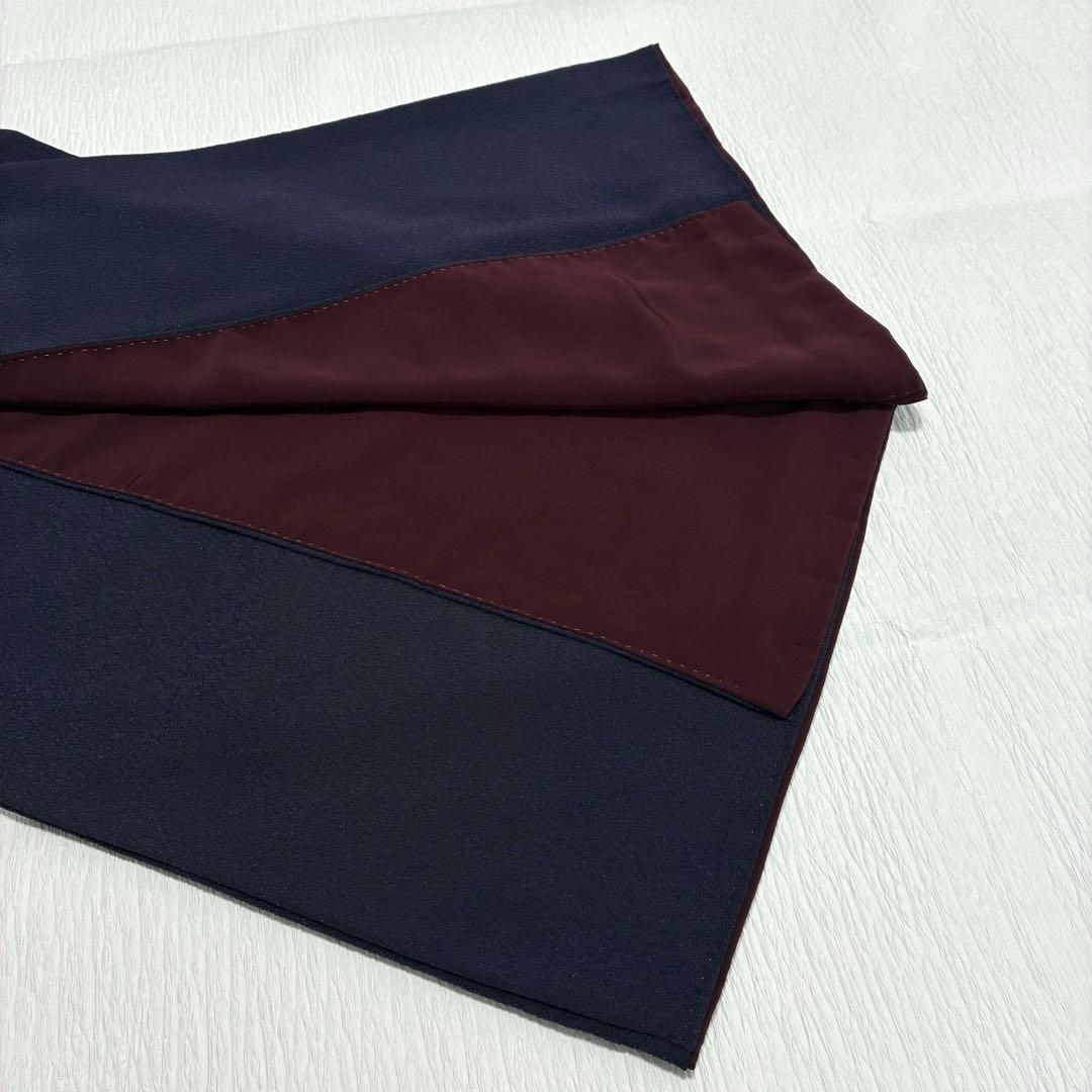 【美品✨】洗える着物　色無地　鬼シボ縮緬　暗い紫色　手縫い仕立て　幅広め　袷F8