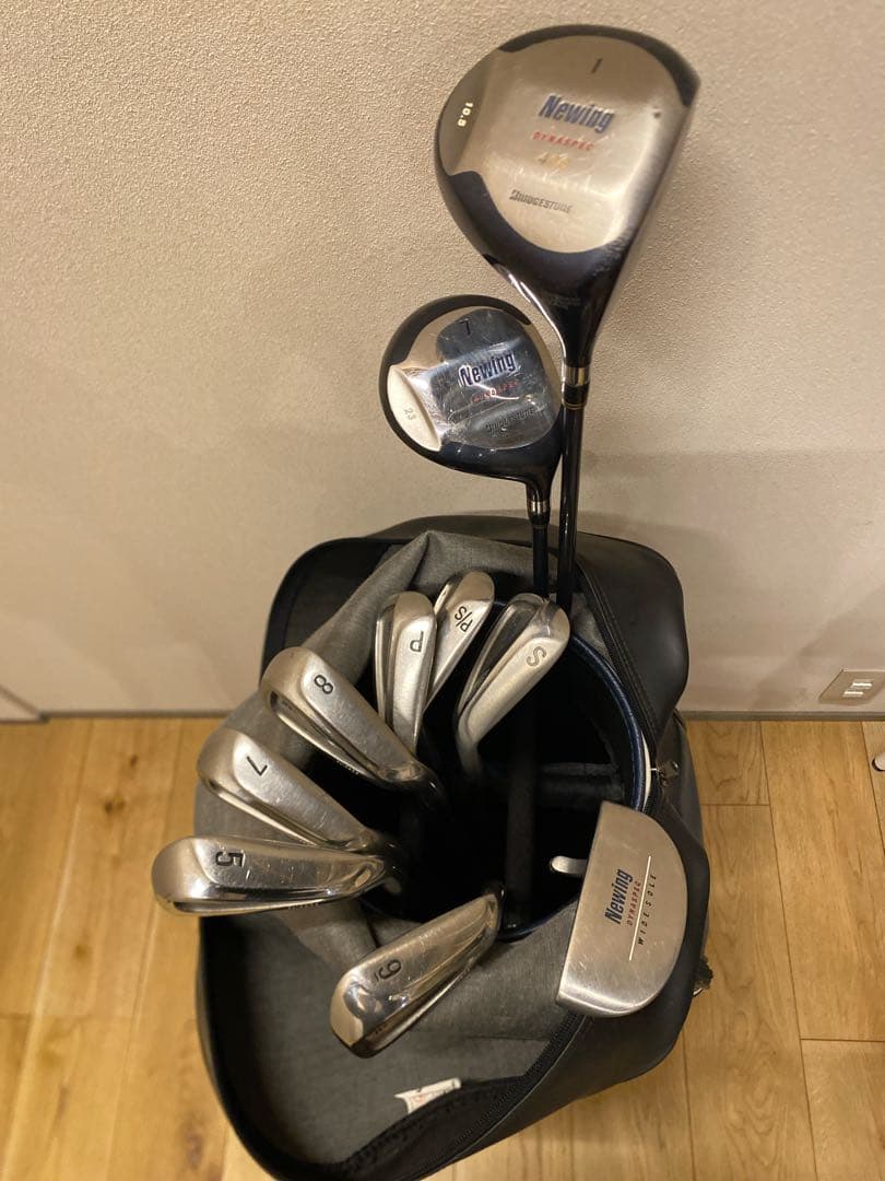 Newling ゴルフバッグ ネイビー初心者セット一式　新品ボール等付