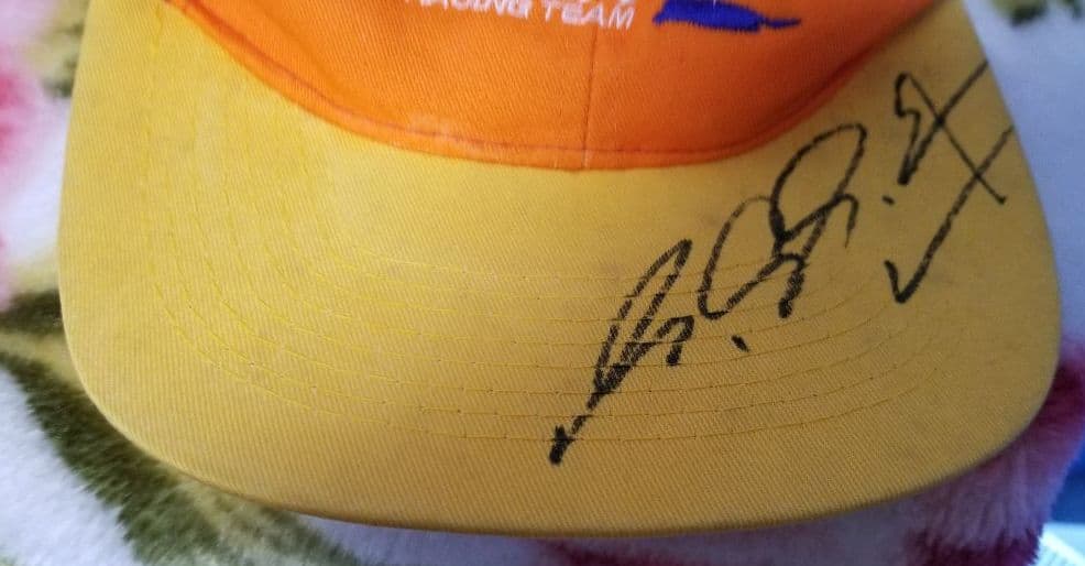 シューマッハ　ミハエル・シューマッハ　直筆サイン　サイン　帽子　実使用