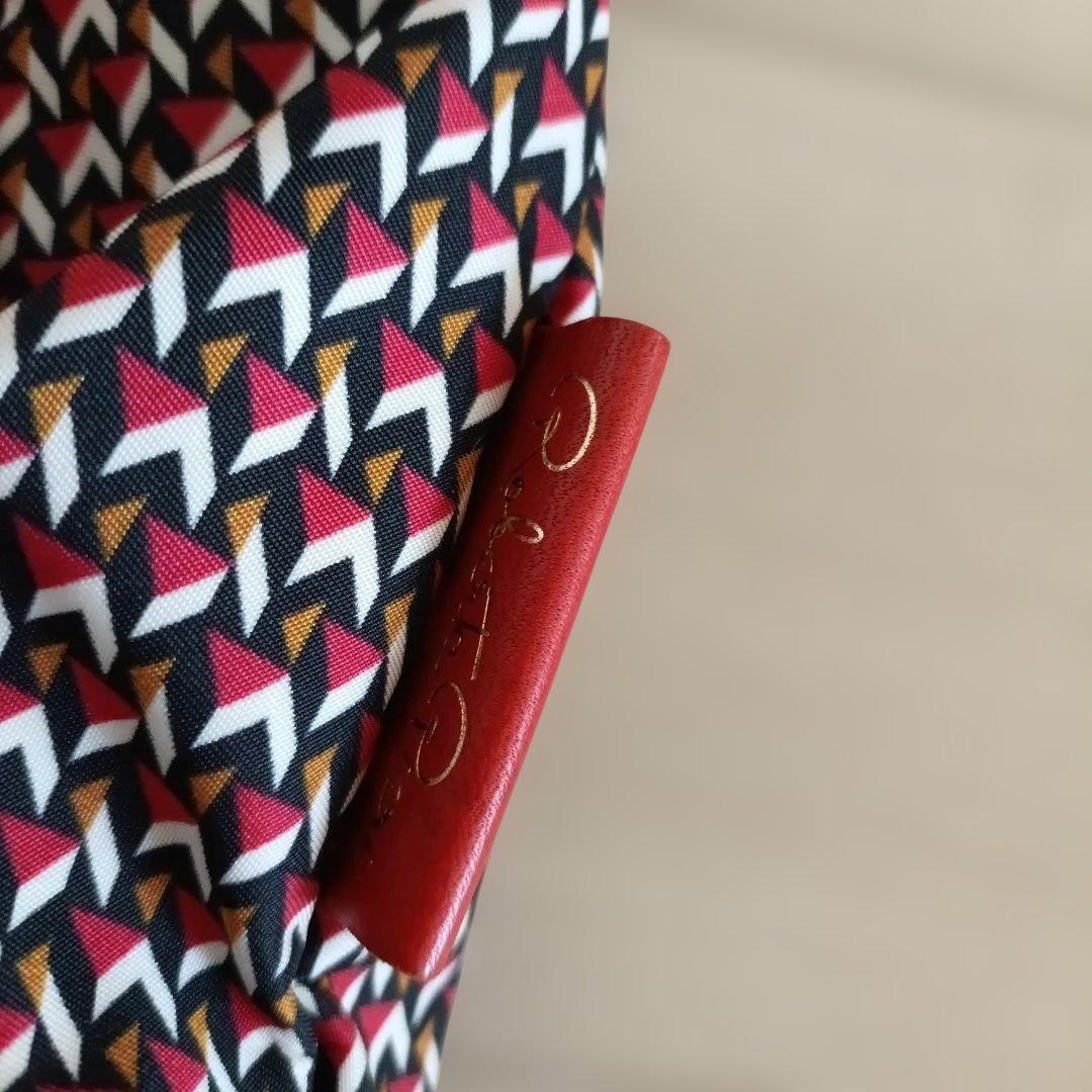 ロベルタピエリROBERTA PIERIトートバッグショルダー赤タタミ柄美品軽量