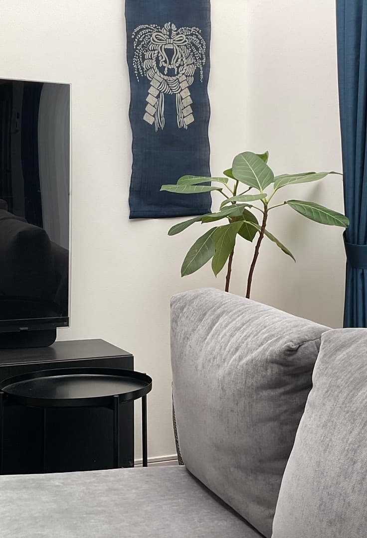 藍染　正月飾り　しめ縄　大単体　手染め