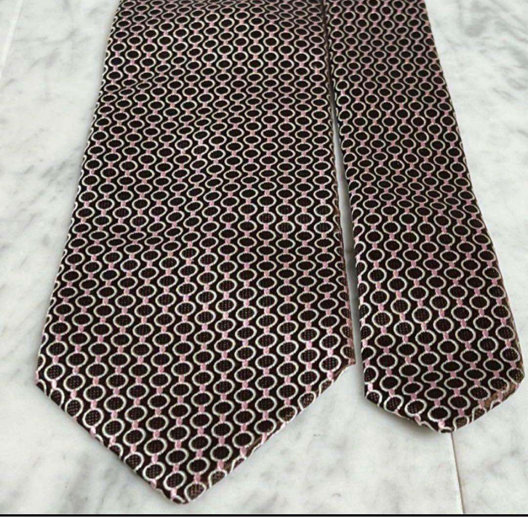Ermenegildo Zegna ネクタイ ブラウン ドット パターン柄