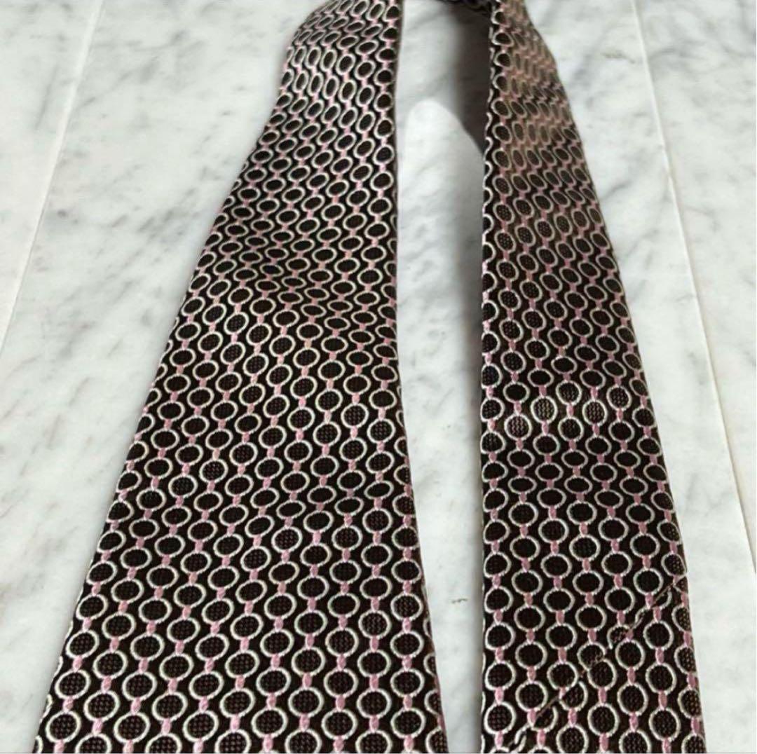 Ermenegildo Zegna ネクタイ ブラウン ドット パターン柄